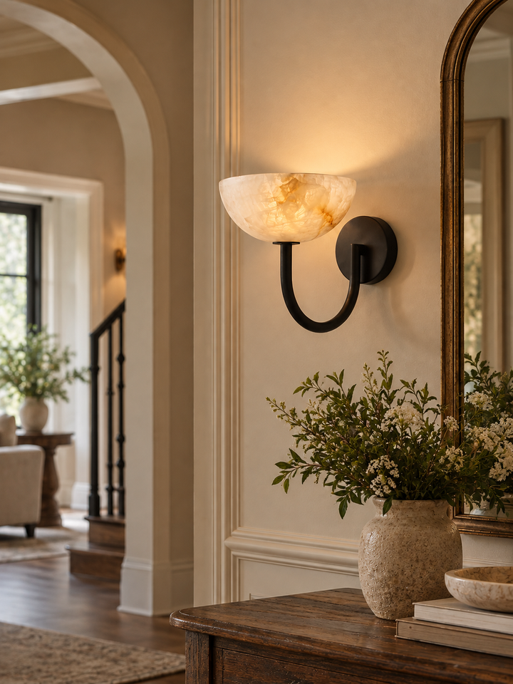 Virelle Alabaster Bowl Wall Sconce