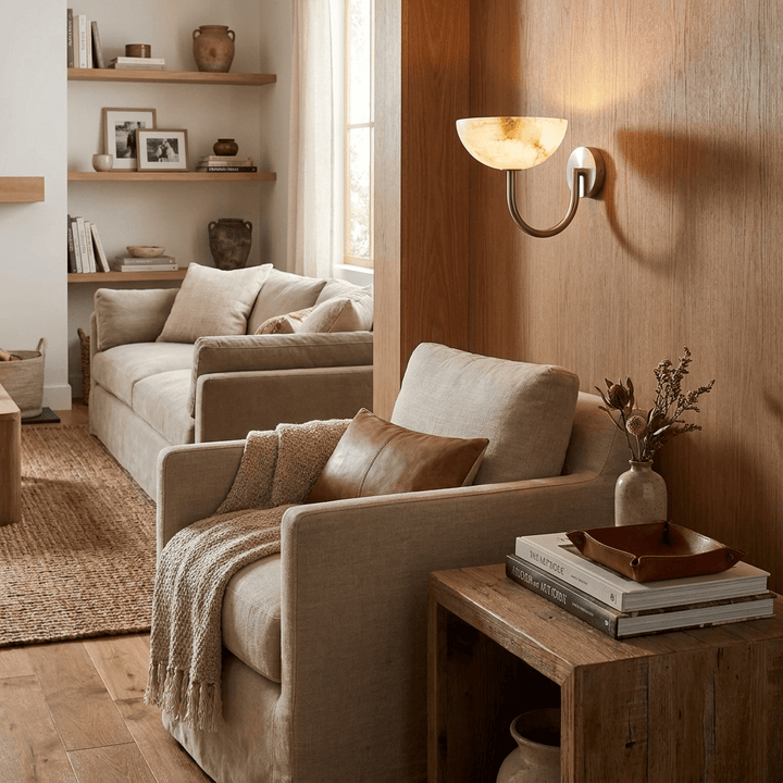 Virelle Alabaster Bowl Wall Sconce - Vakkerlight
