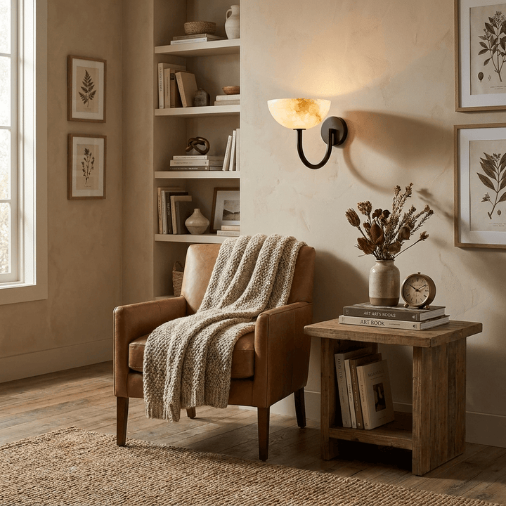 Virelle Alabaster Bowl Wall Sconce - Vakkerlight