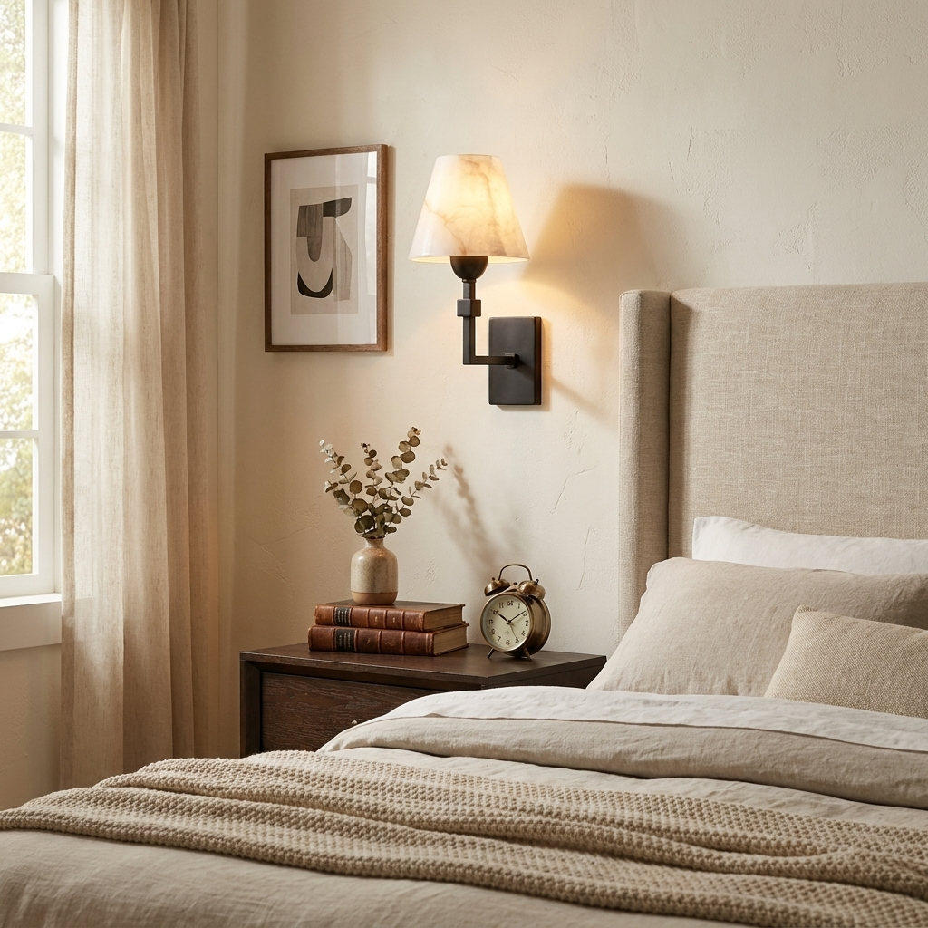 Virelle Alabaster Tapered Wall Sconce