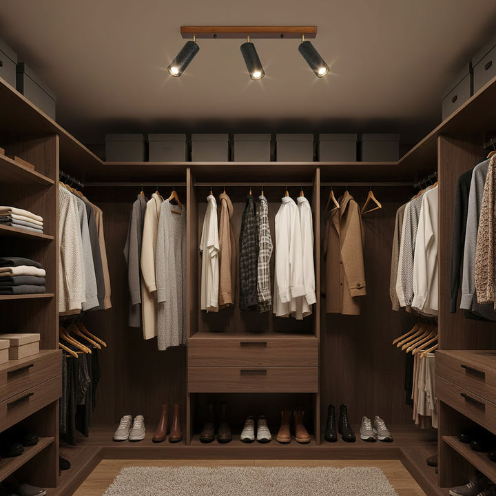 Volcanic Wood Trio Ceiling Spot - Vakkerlight