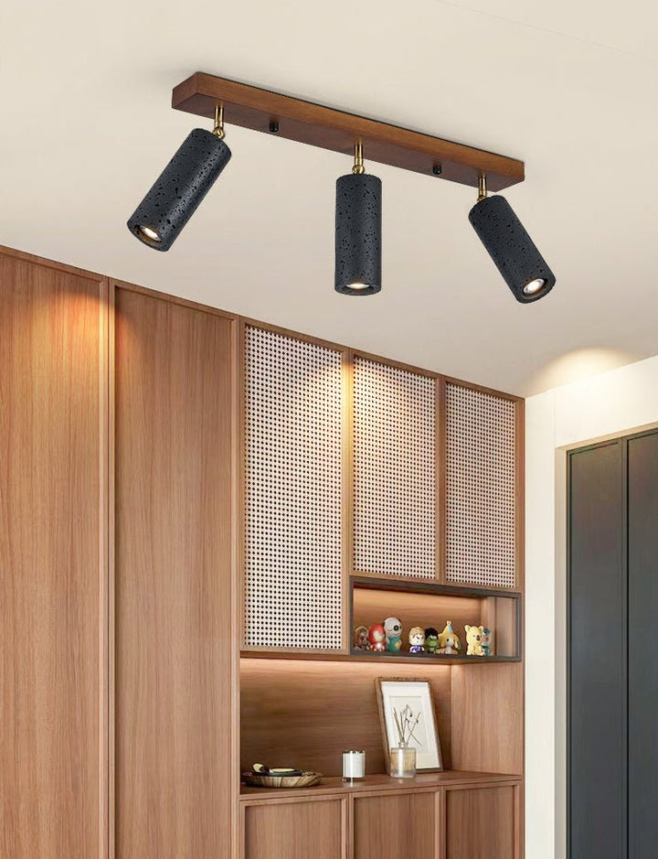 Volcanic Wood Trio Ceiling Spot - Vakkerlight