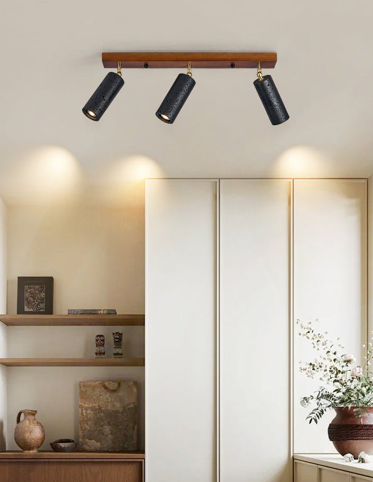 Volcanic Wood Trio Ceiling Spot - Vakkerlight