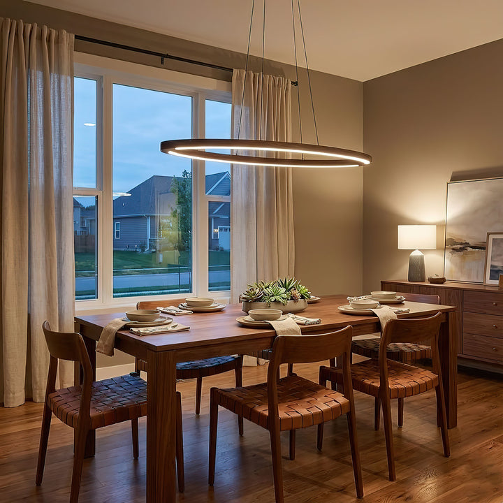 Walnut Arc Linear Pendant Lamp - Vakkerlight