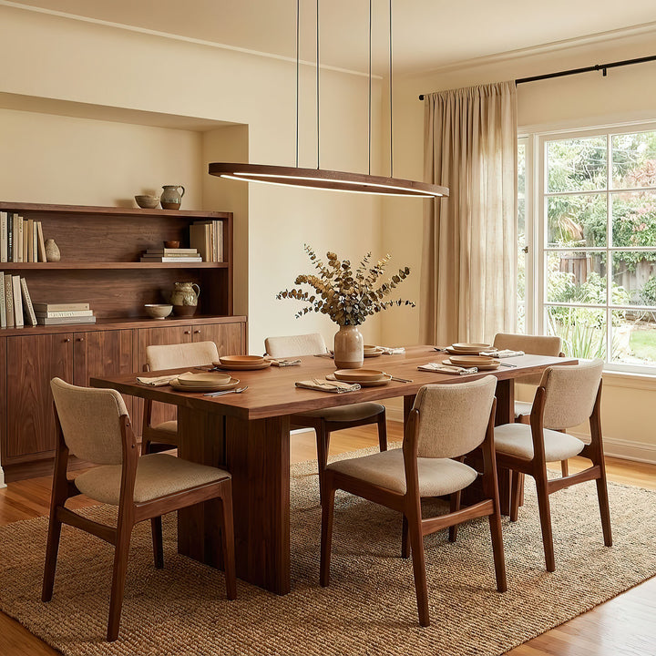 Walnut Arc Linear Pendant Lamp - Vakkerlight