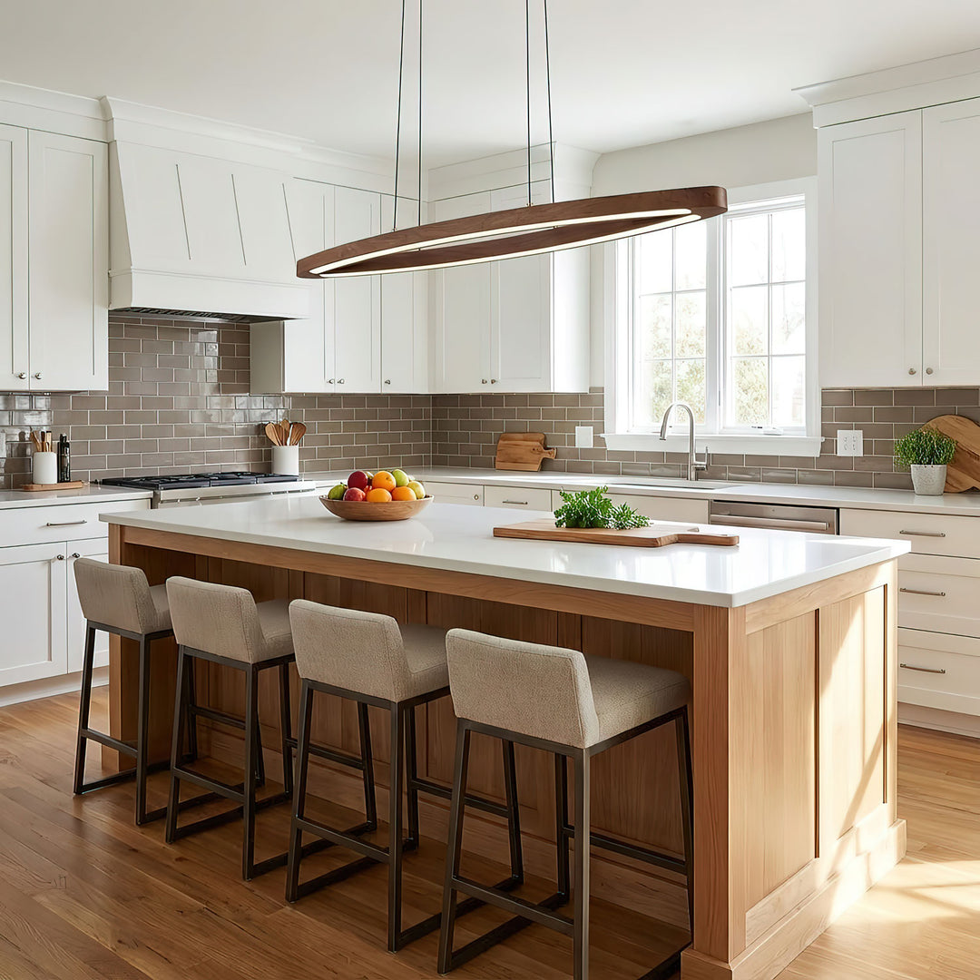 Walnut Arc Linear Pendant Lamp - Vakkerlight