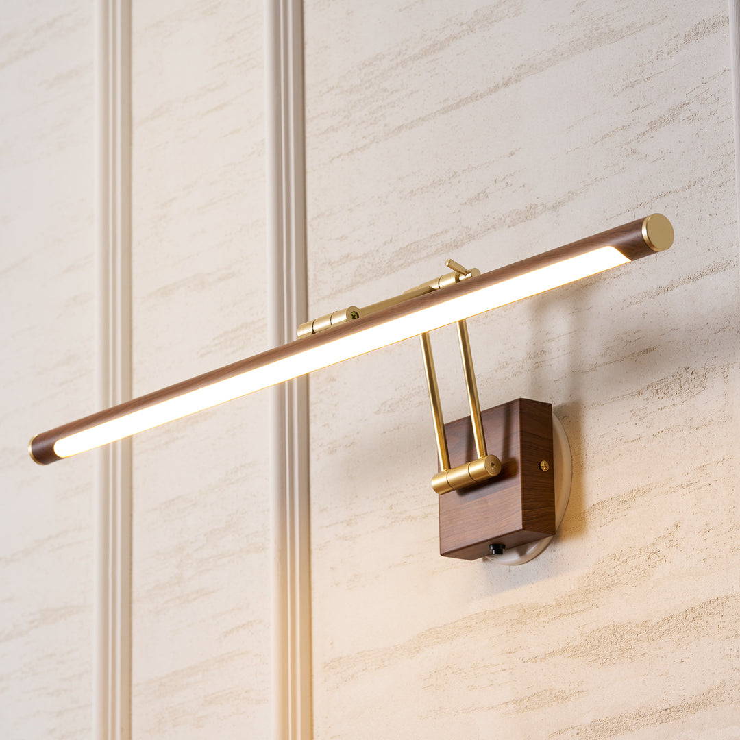 Walnut Color Linear Adjustable Wall Light - Vakkerlight