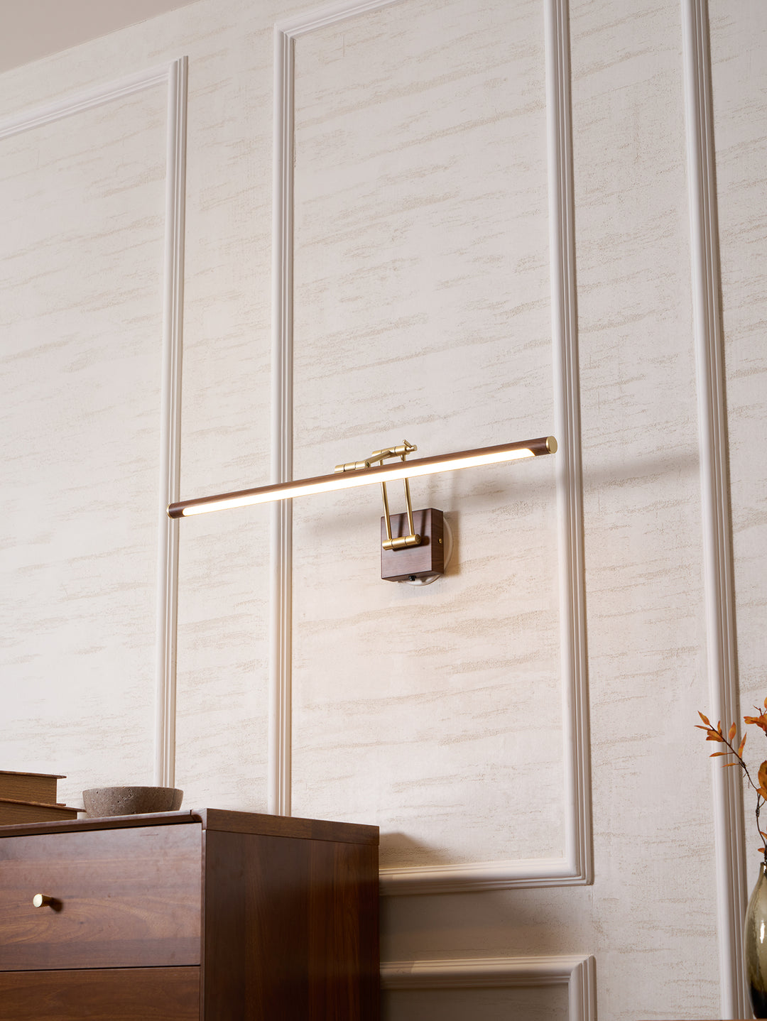 Walnut Color Linear Adjustable Wall Light - Vakkerlight