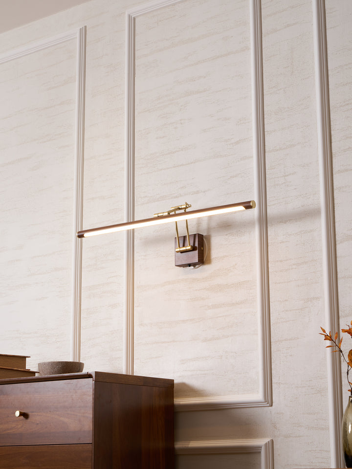 Walnut Color Linear Adjustable Wall Light - Vakkerlight