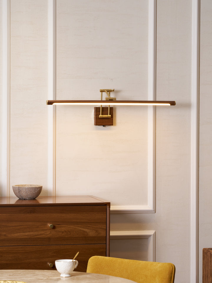 Walnut Color Linear Adjustable Wall Light - Vakkerlight