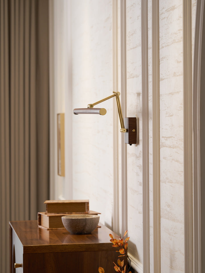 Walnut Color Linear Adjustable Wall Light - Vakkerlight