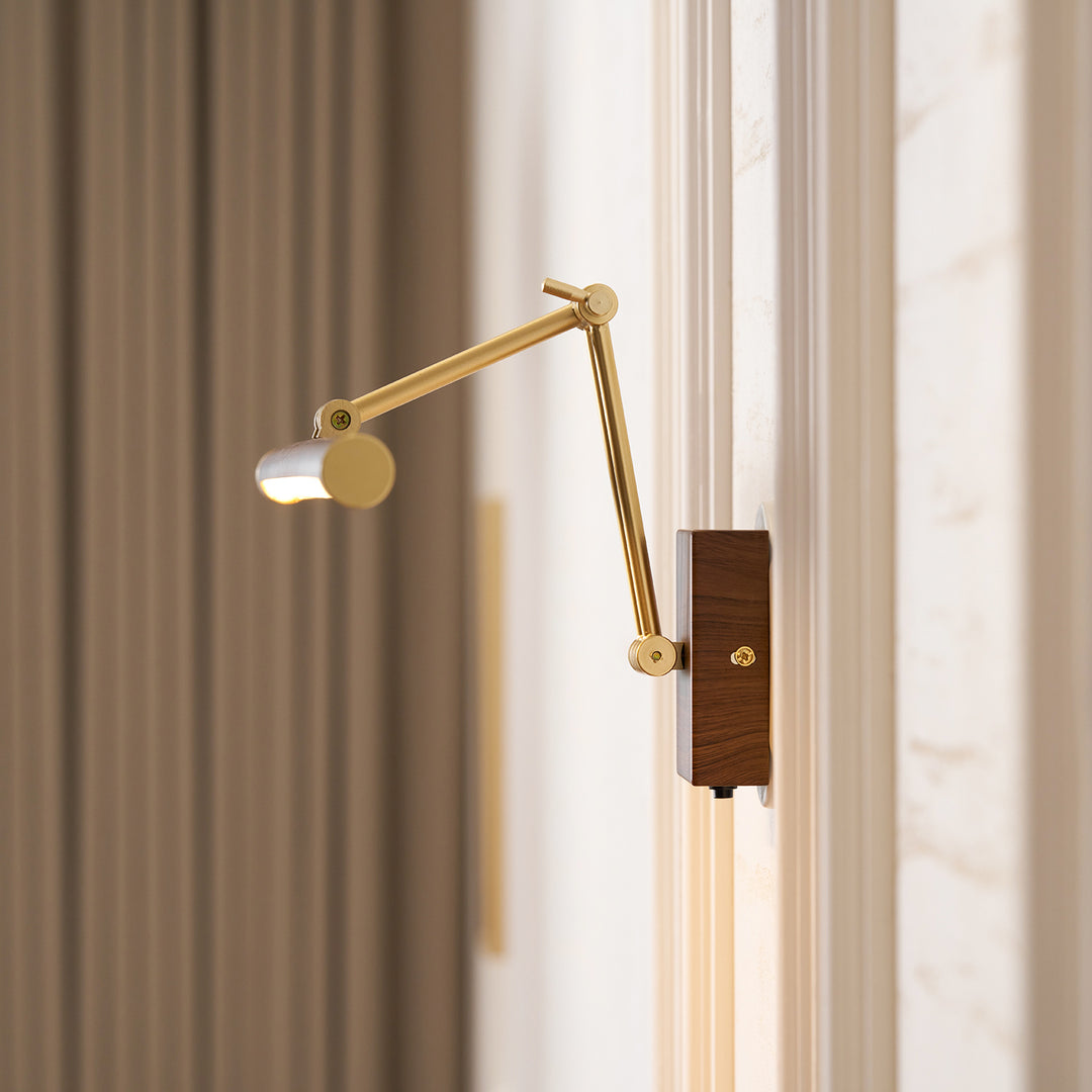 Walnut Color Linear Adjustable Wall Light - Vakkerlight