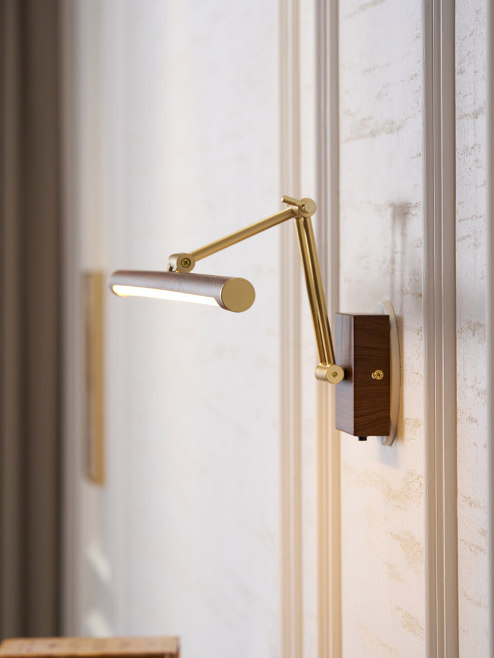 Walnut Color Linear Adjustable Wall Light - Vakkerlight