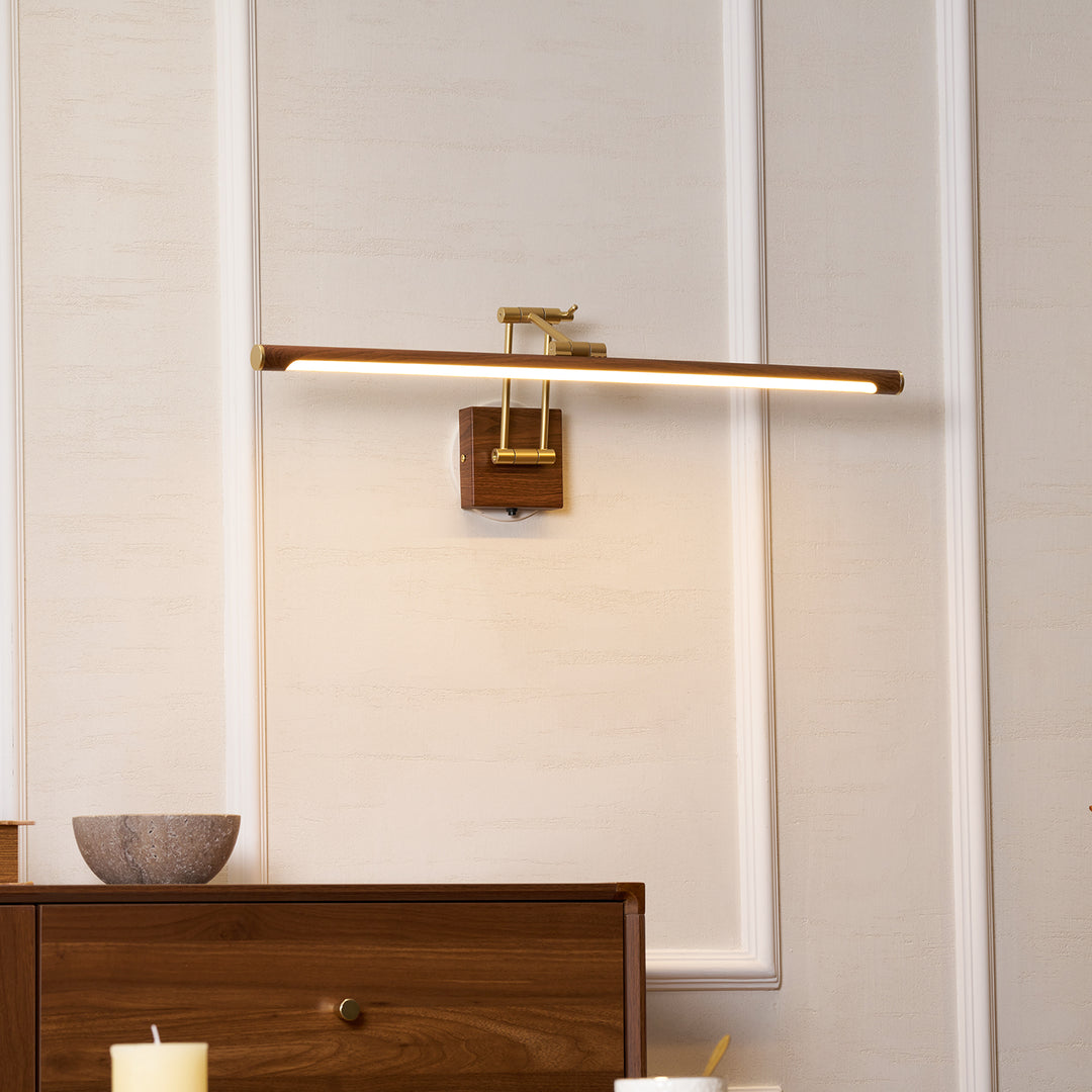 Walnut Color Linear Adjustable Wall Light - Vakkerlight