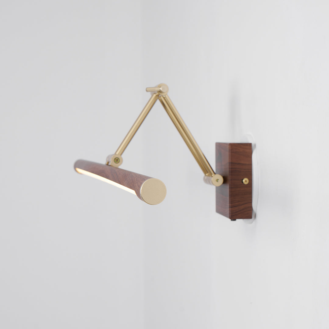 Walnut Color Linear Adjustable Wall Light - Vakkerlight