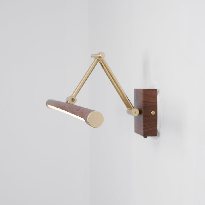 Walnut Color Linear Adjustable Wall Light - Vakkerlight