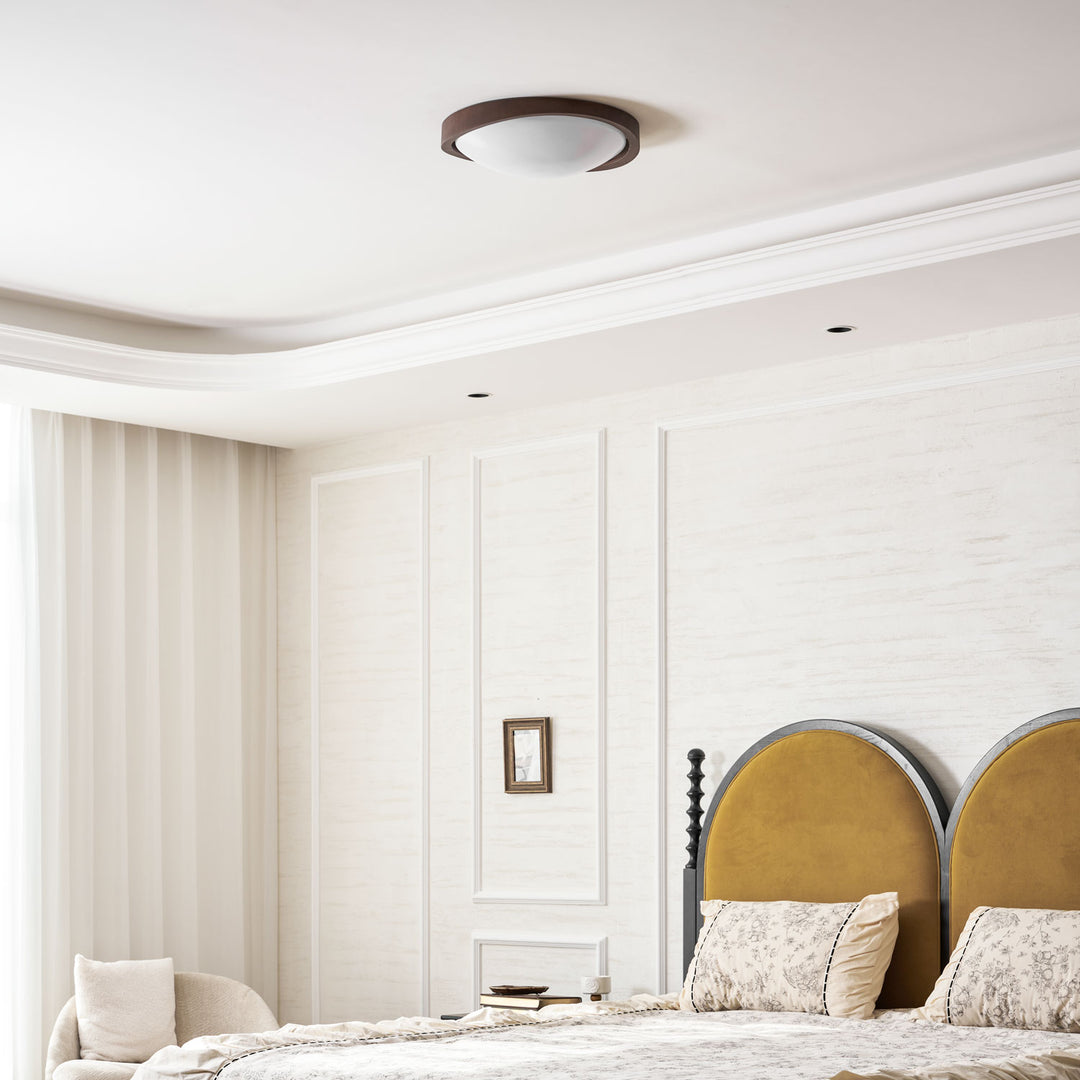 Walnut Curved Edge Ceiling Light