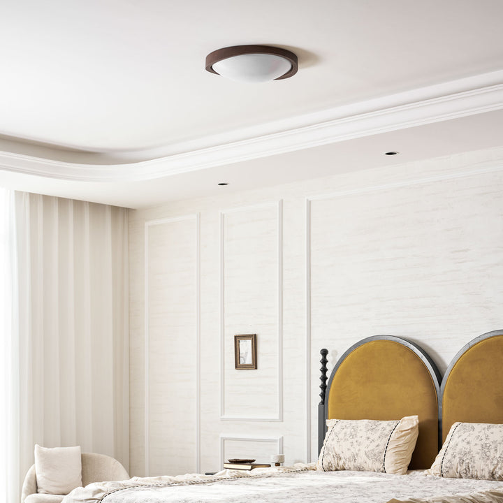 Walnut Curved Edge Ceiling Light