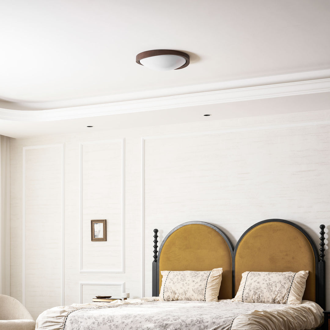 Walnut Curved Edge Ceiling Light