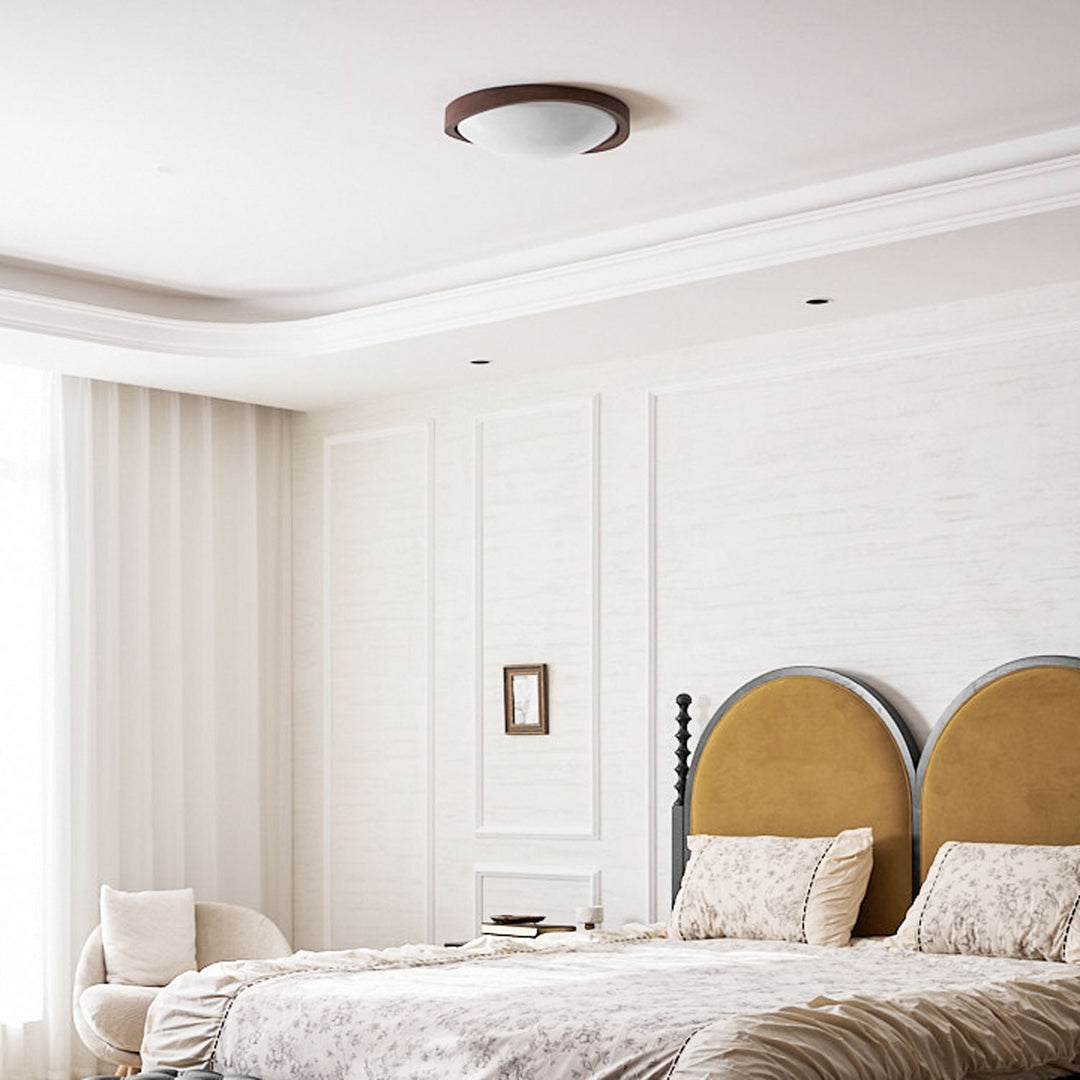 Walnut Curved Edge Ceiling Light - Vakkerlight