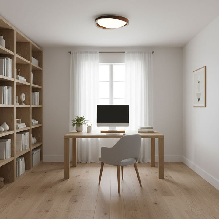 Walnut Curved Edge Ceiling Light - Vakkerlight