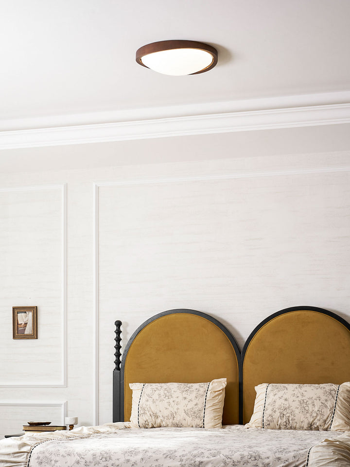Walnut Curved Edge Ceiling Light - Vakkerlight