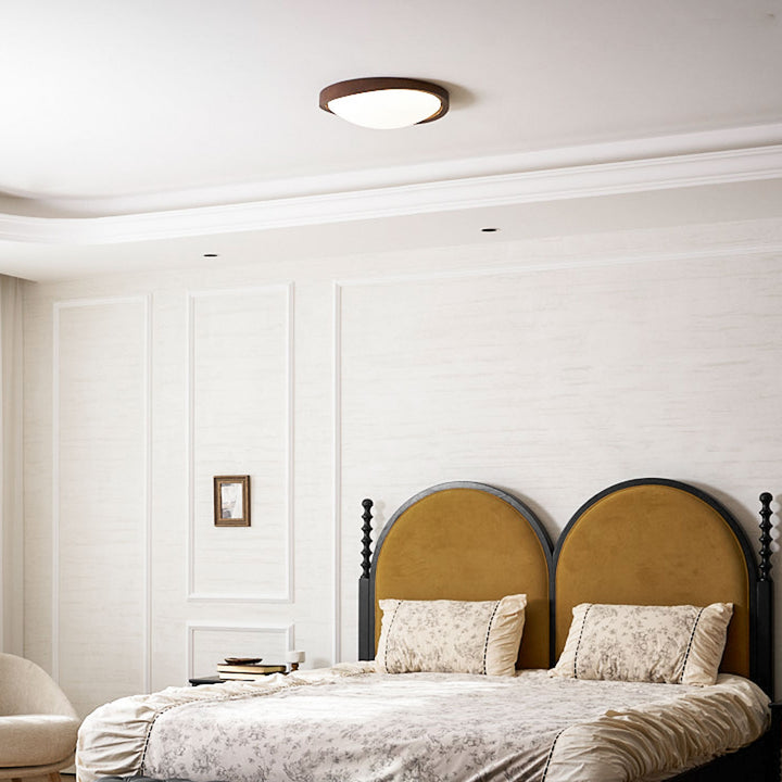Walnut Curved Edge Ceiling Light - Vakkerlight