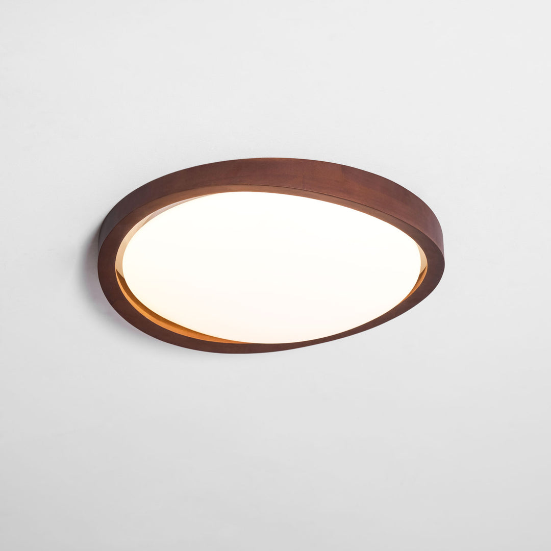 Walnut Curved Edge Ceiling Light - Vakkerlight