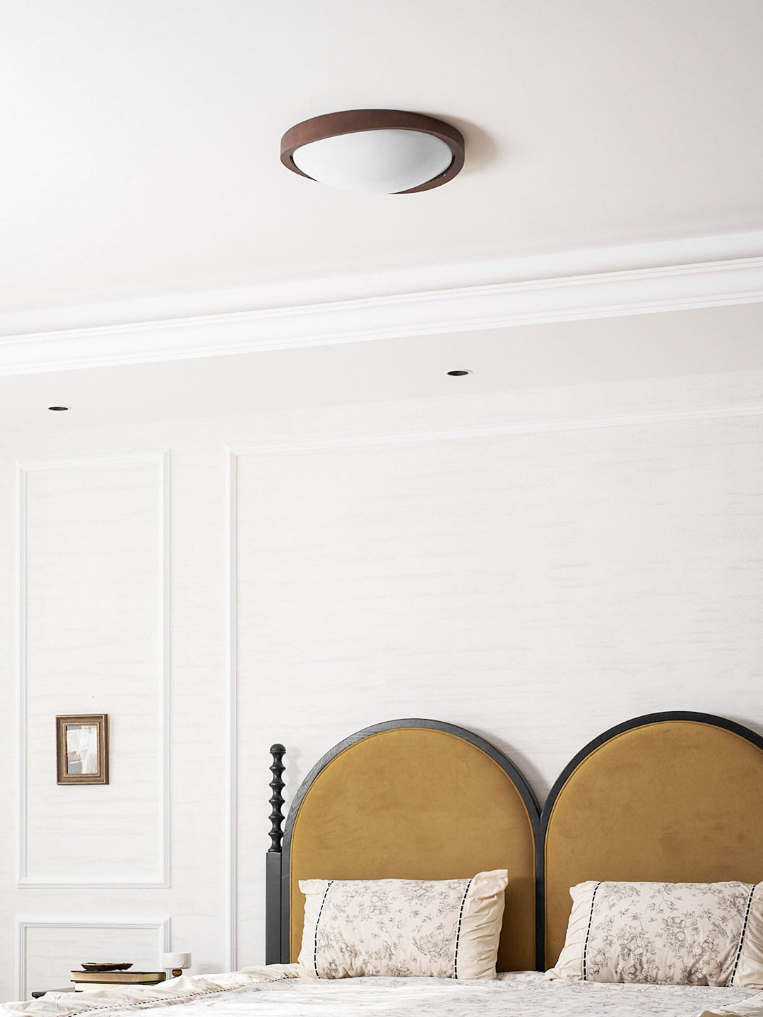 Walnut Curved Edge Ceiling Light - Vakkerlight