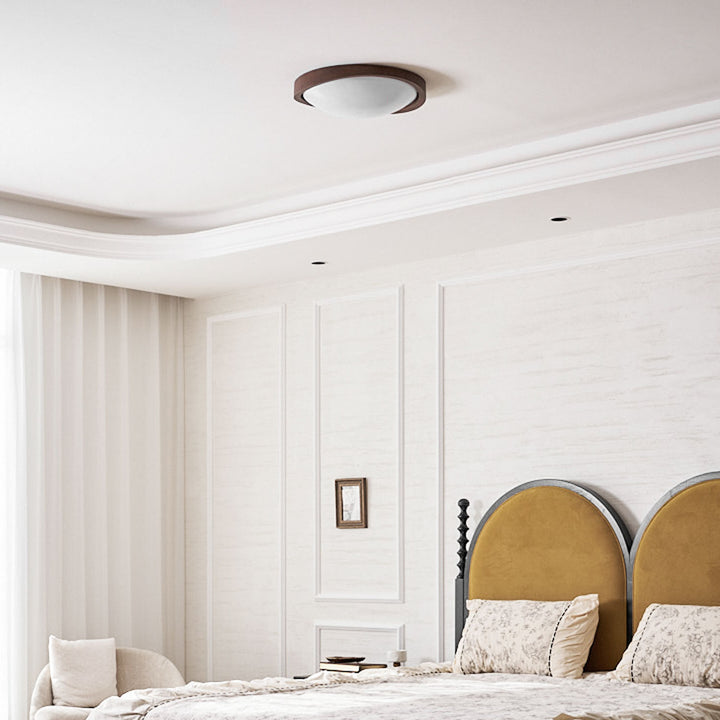 Walnut Curved Edge Ceiling Light - Vakkerlight