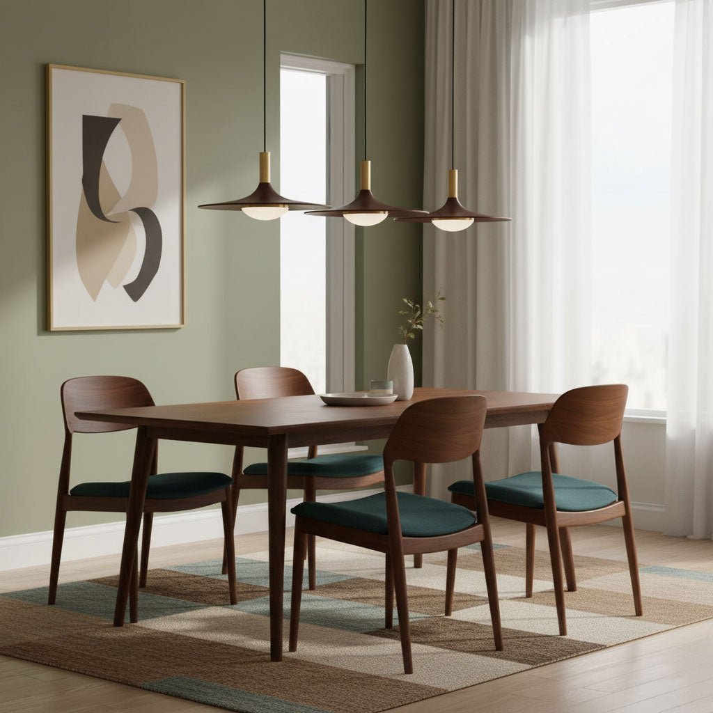 Walnut Wood Dish Pendant Light - Vakkerlight