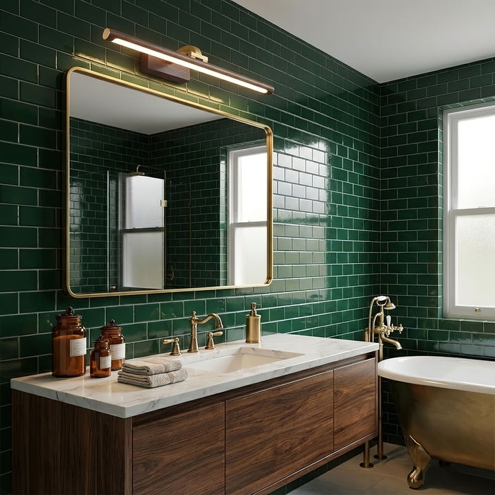 Walnut Color Linear LED Wall Light - Vakkerlight