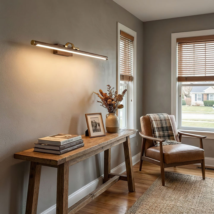 Walnut Color Linear LED Wall Light - Vakkerlight