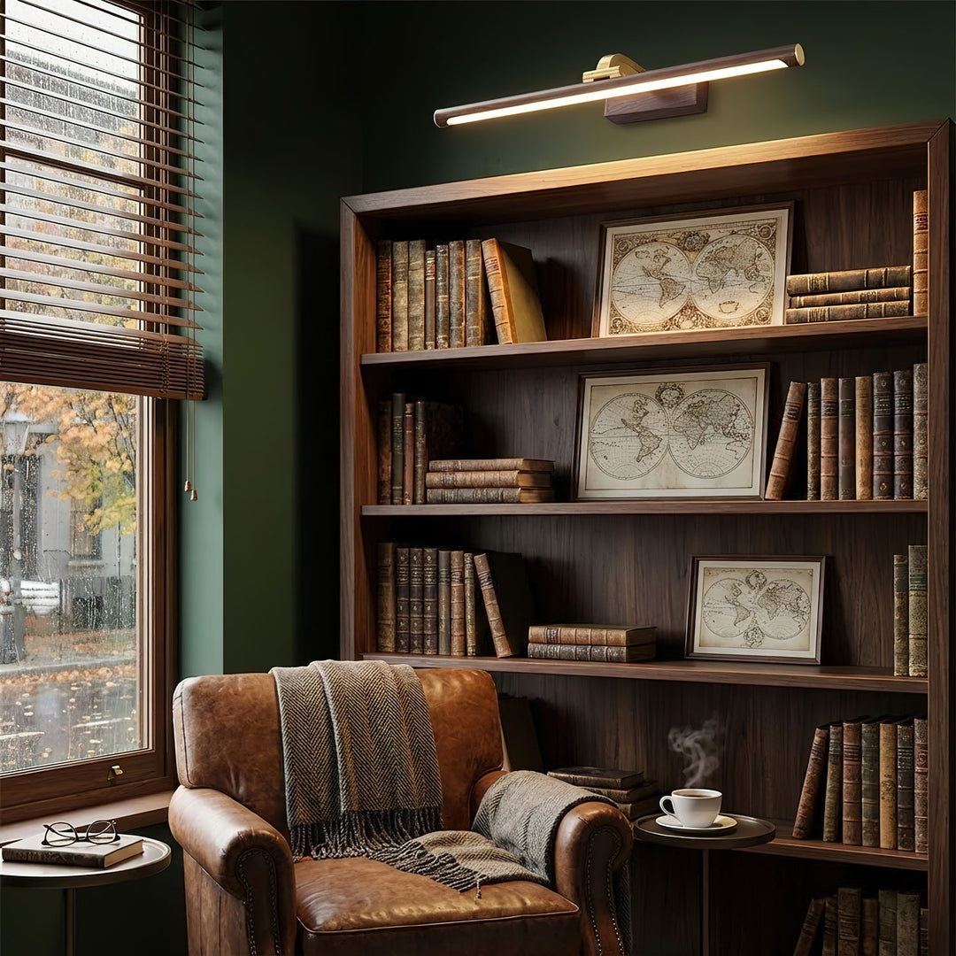 Walnut Color Linear LED Wall Light - Vakkerlight