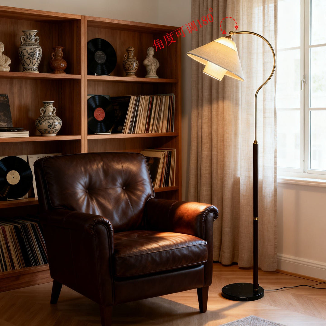 Walnut Gooseneck Floor Lamp - Vakkerlight