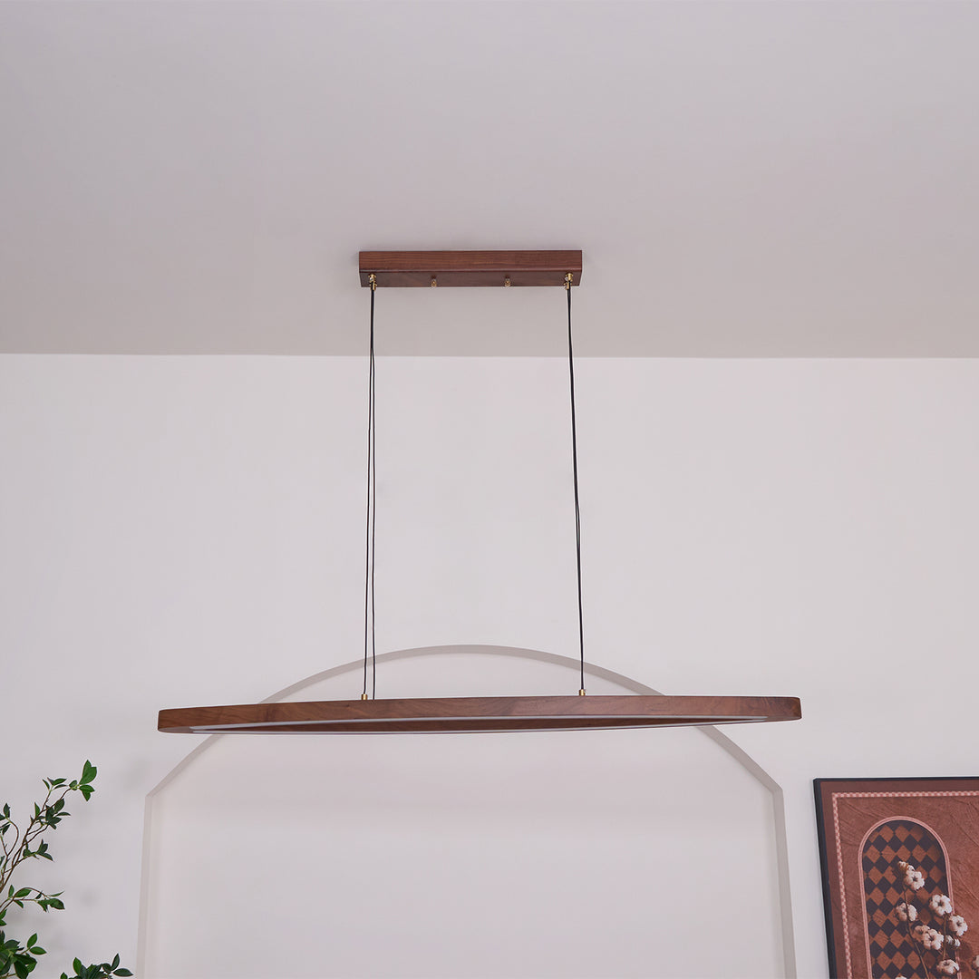 Walnut Arc Linear Pendant Lamp