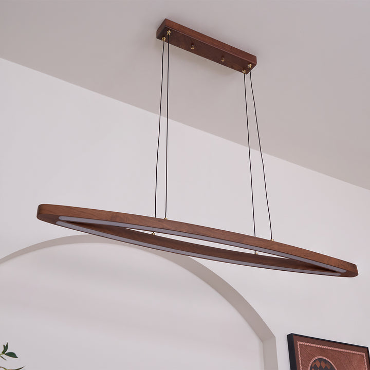 Walnut Arc Linear Pendant Lamp