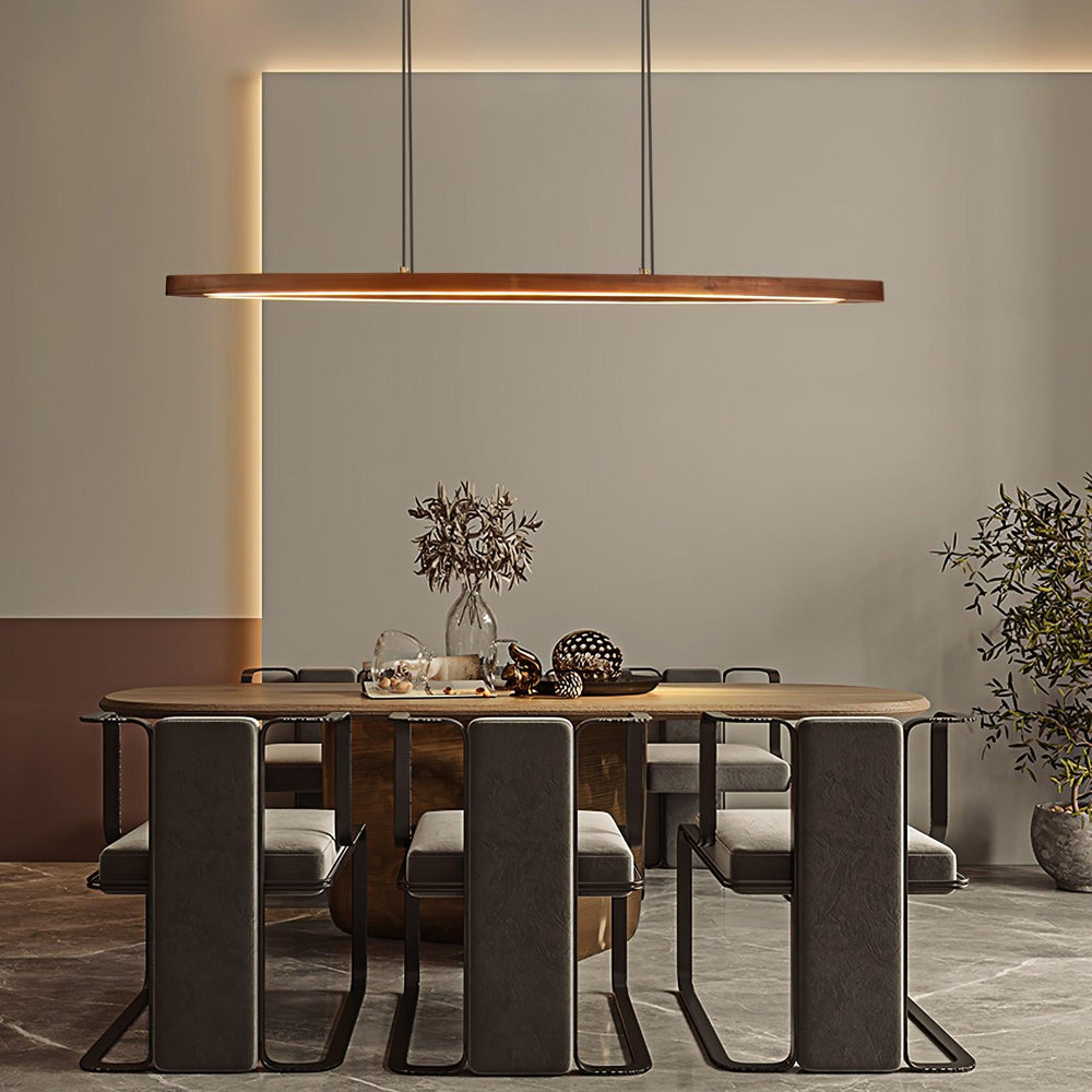 Walnut Arc Linear Pendant Lamp - Vakkerlight