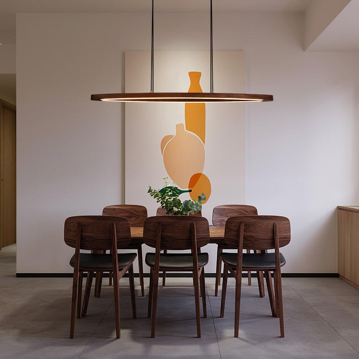 Walnut Arc Linear Pendant Lamp - Vakkerlight