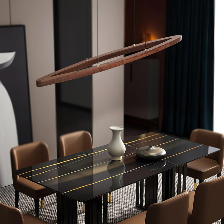 Walnut Arc Linear Pendant Lamp - Vakkerlight