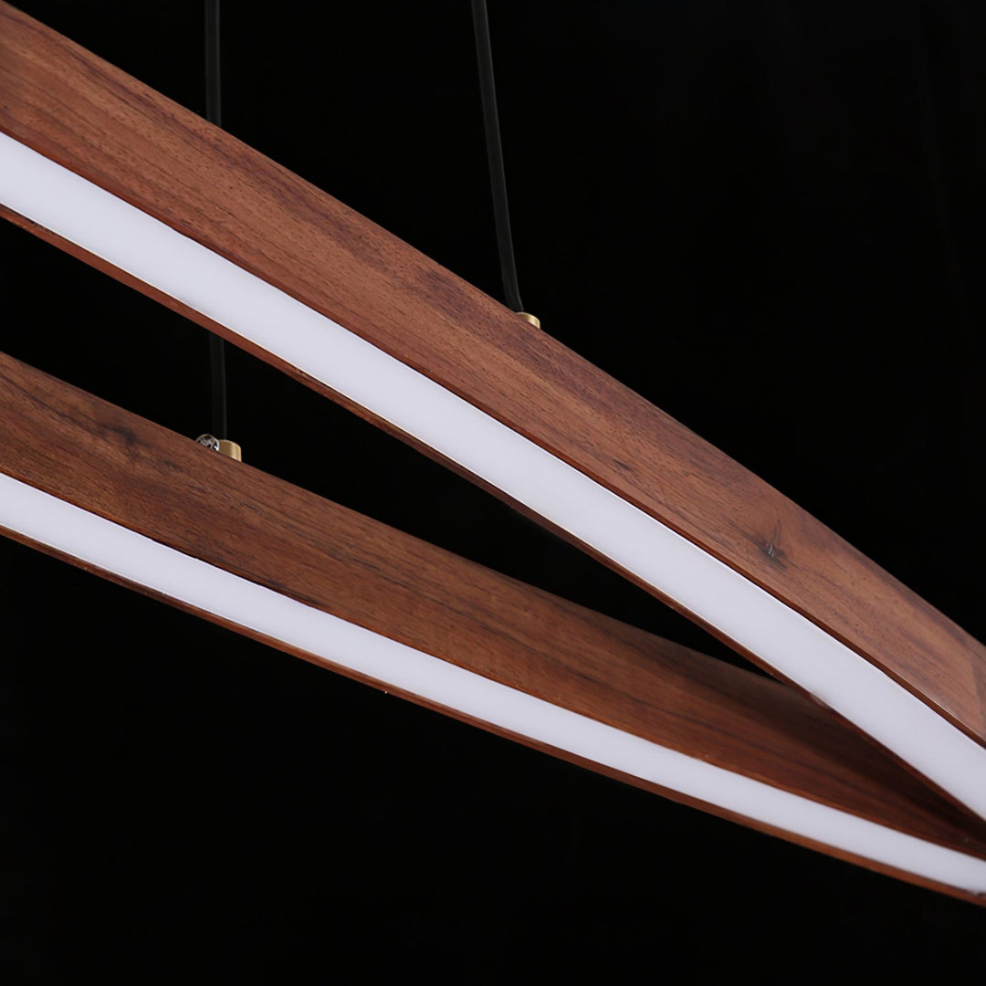 Walnut Arc Linear Pendant Lamp - Vakkerlight