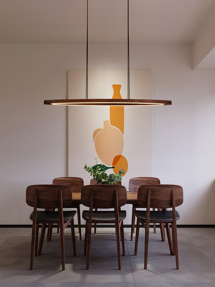 Walnut Arc Linear Pendant Lamp - Vakkerlight