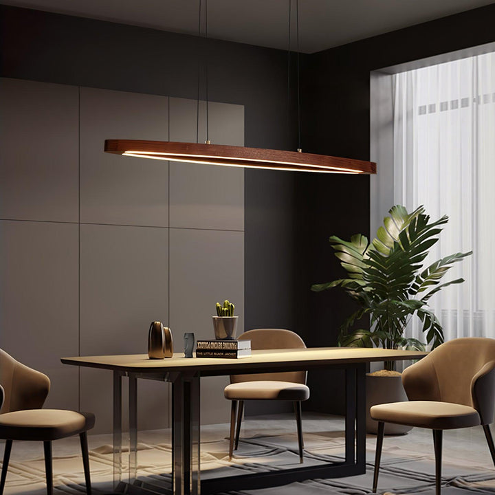 Walnut Arc Linear Pendant Lamp - Vakkerlight