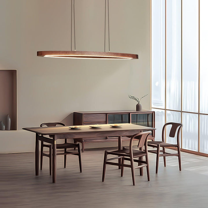 Walnut Arc Linear Pendant Lamp - Vakkerlight