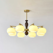 Walnut Beige Orb Chandelier