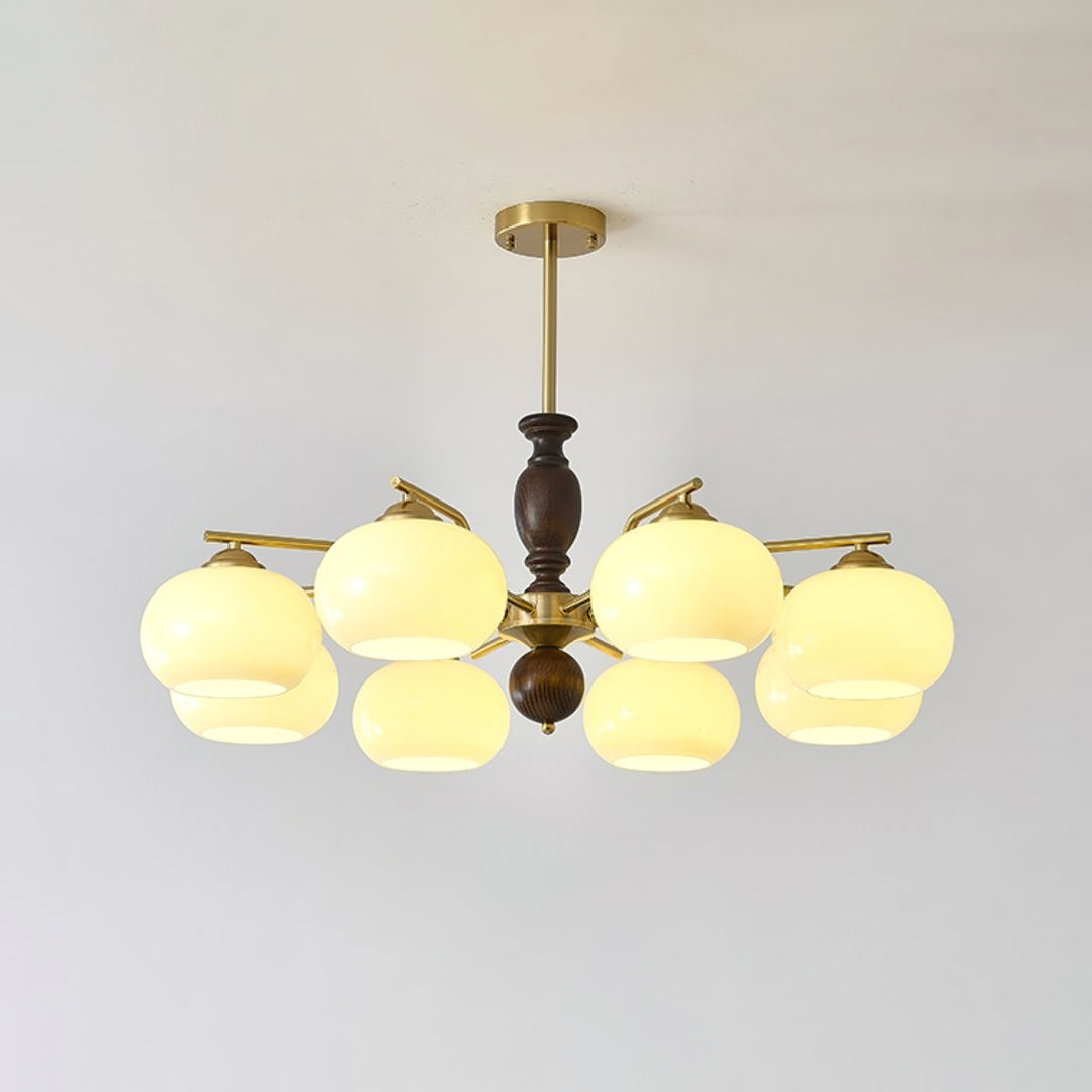 Walnut Beige Orb Chandelier - Vakkerlight