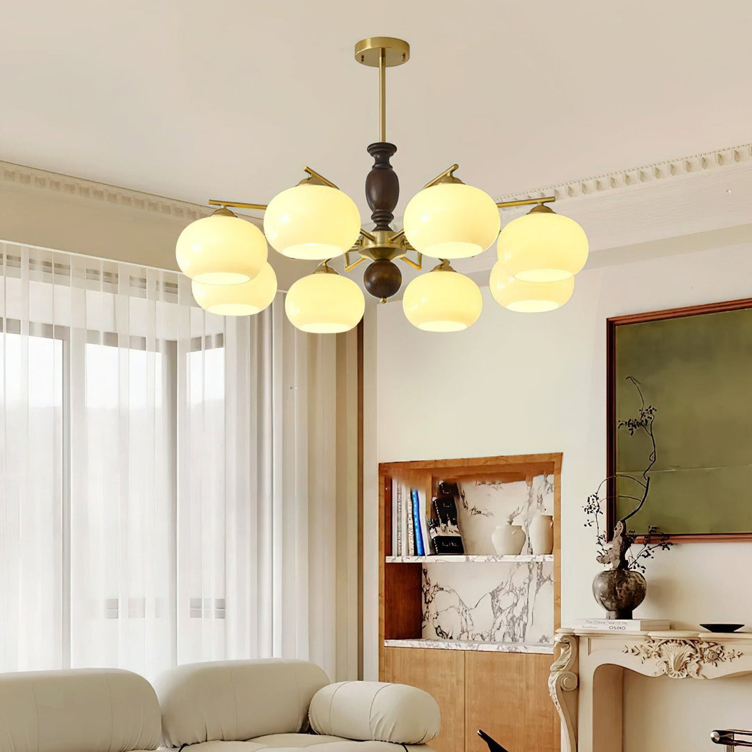 Walnut Beige Orb Chandelier - Vakkerlight