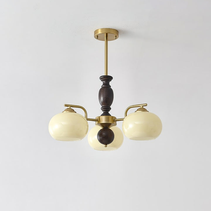 Walnut Beige Orb Chandelier - Vakkerlight