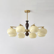 Walnut Beige Orb Chandelier