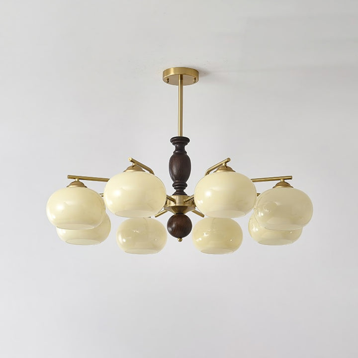 Walnut Beige Orb Chandelier - Vakkerlight